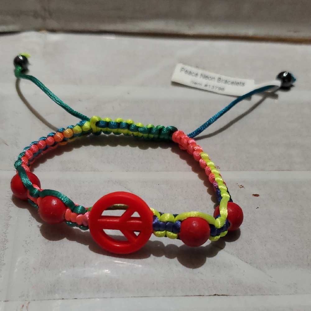 Colorful Peace Red Sign Bracelet